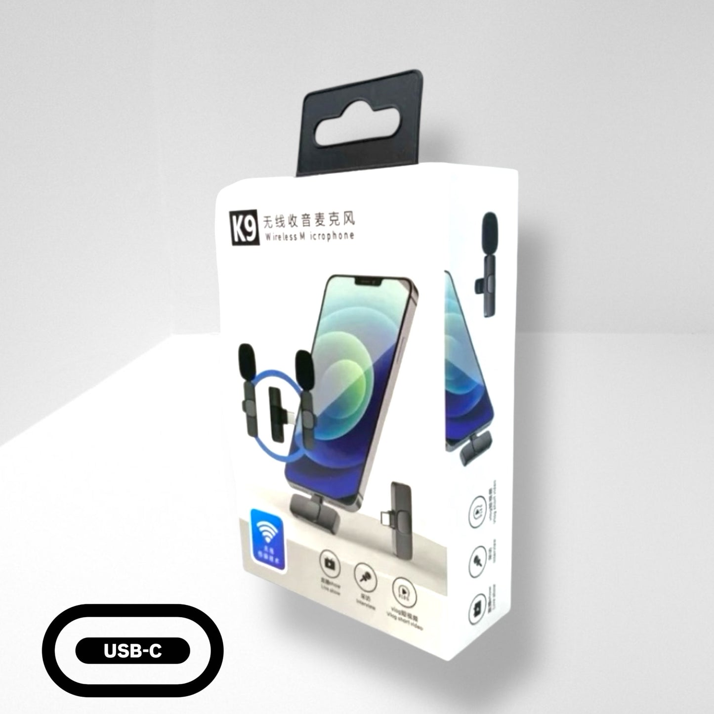 K9 Microfono Inalámbrico USB-C para iPhone y Samsung