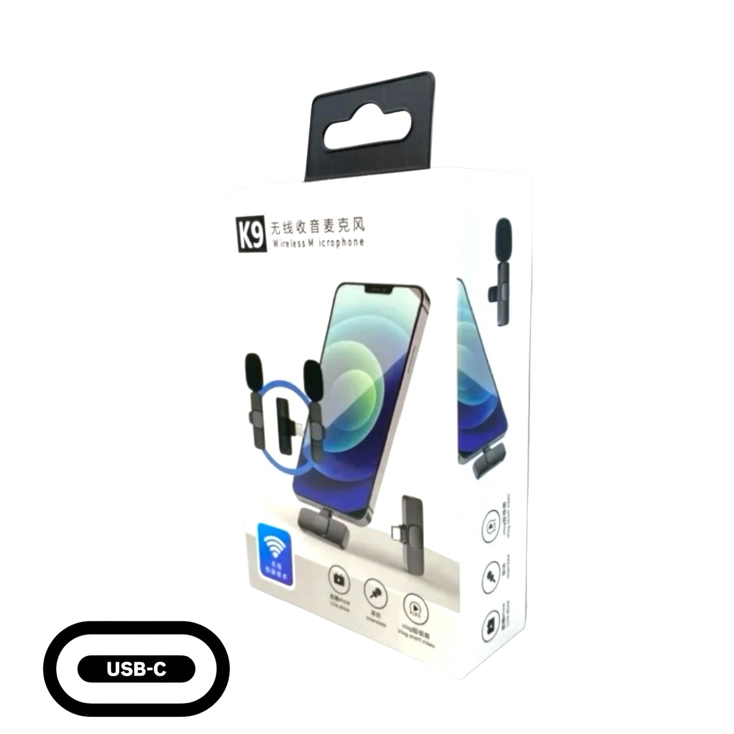 K9 Microfono Inalámbrico USB-C para iPhone y Samsung