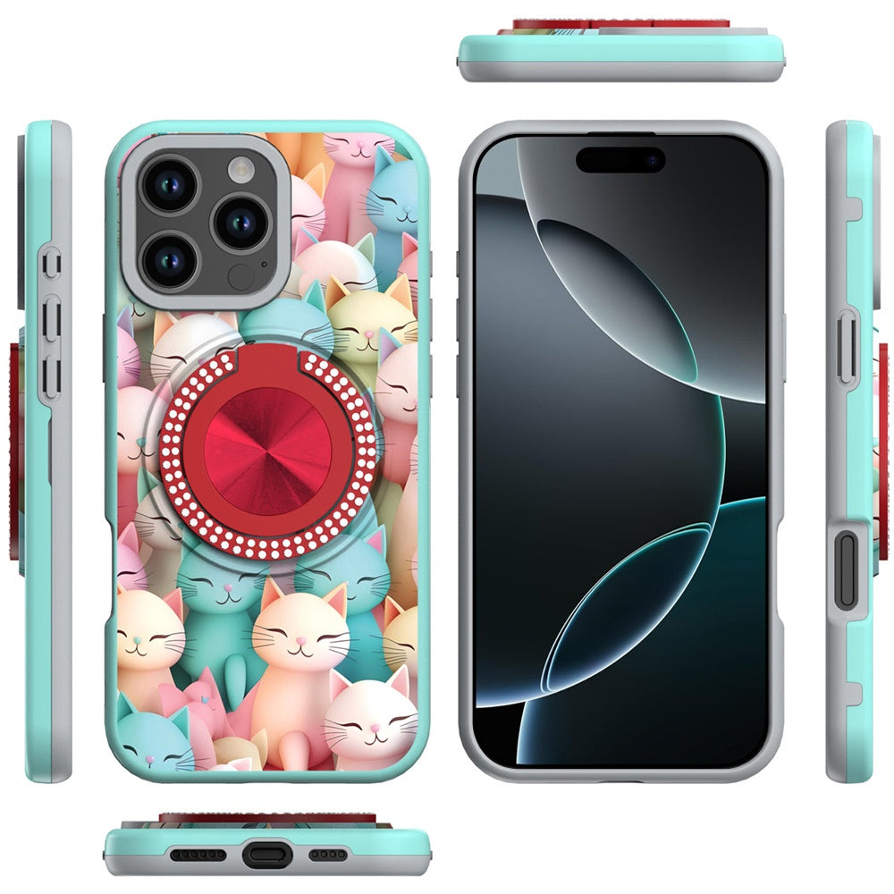 Cover Anillo Diamantes Diseño Gato para iPhone