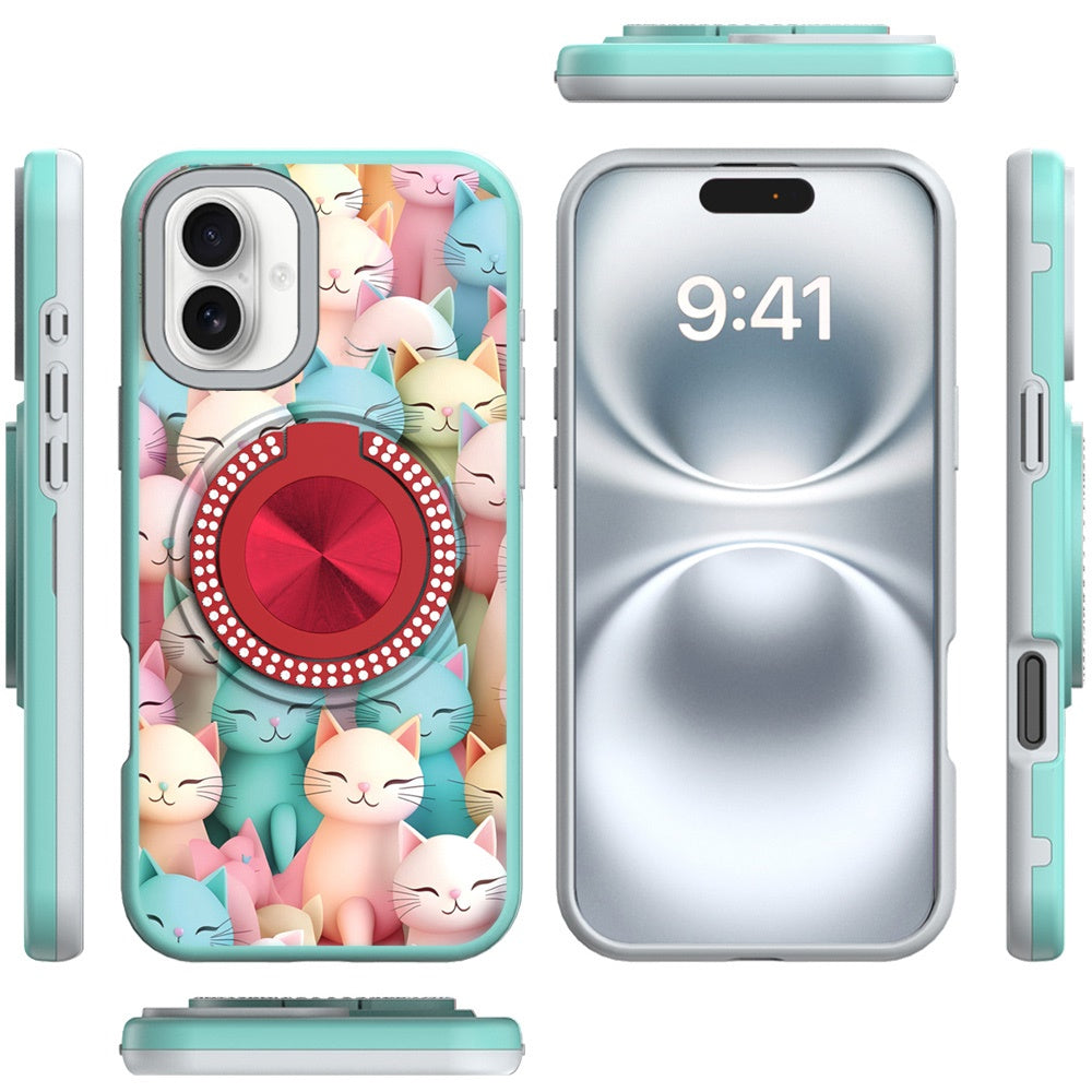 Cover Anillo Diamantes Diseño Gato para iPhone