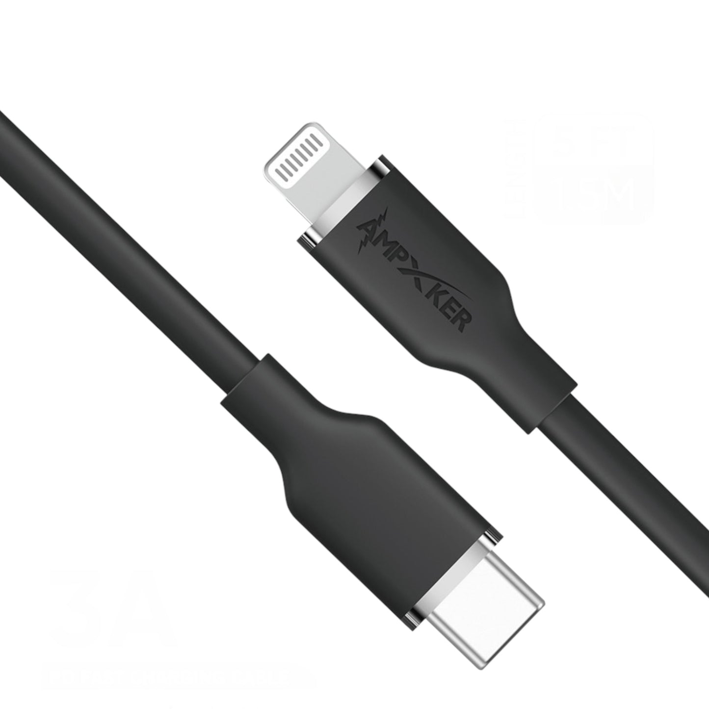Cable USB-C a Lightning Negro - Ampxker