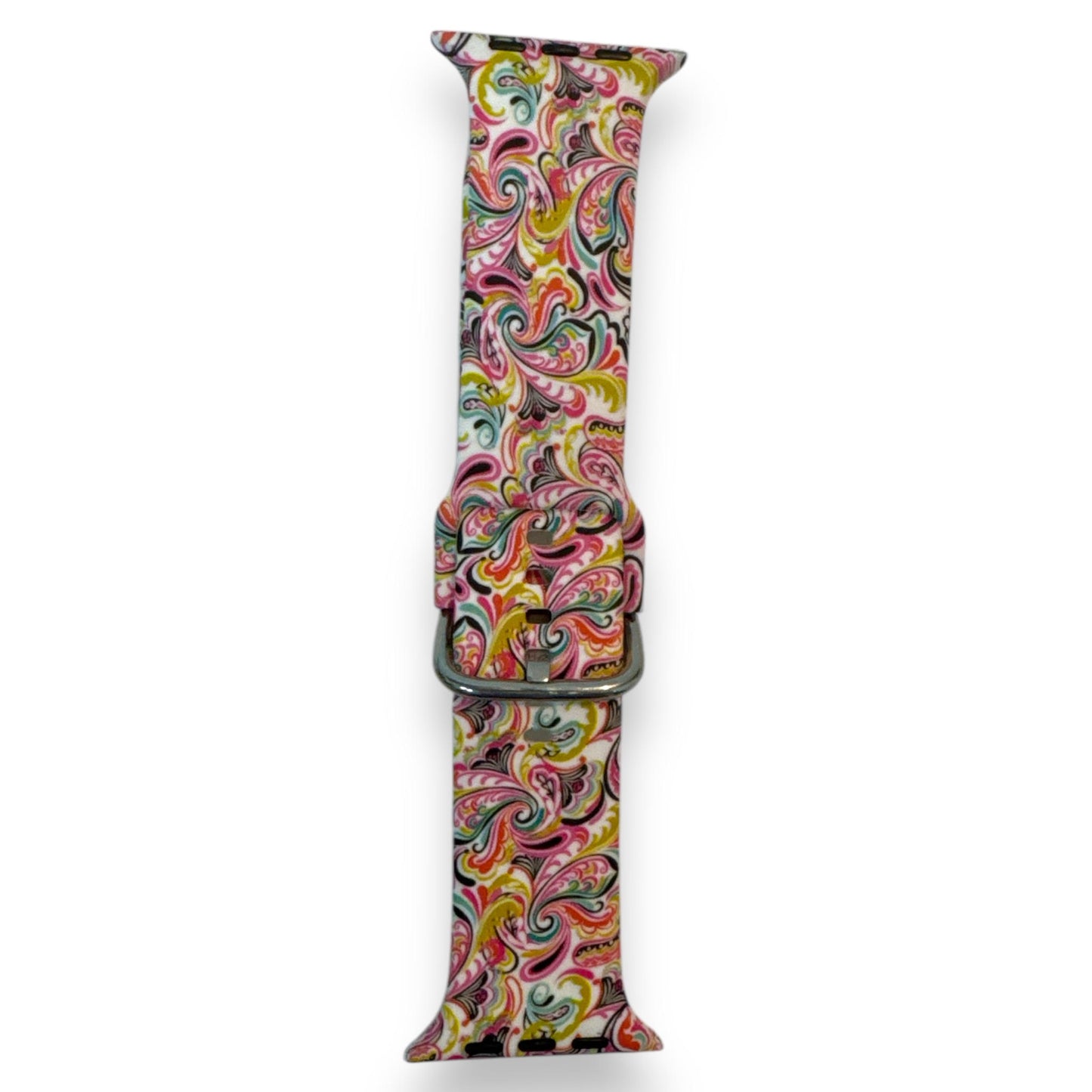 Correa Silicón Hebilla Diseño Flores para Apple Watch