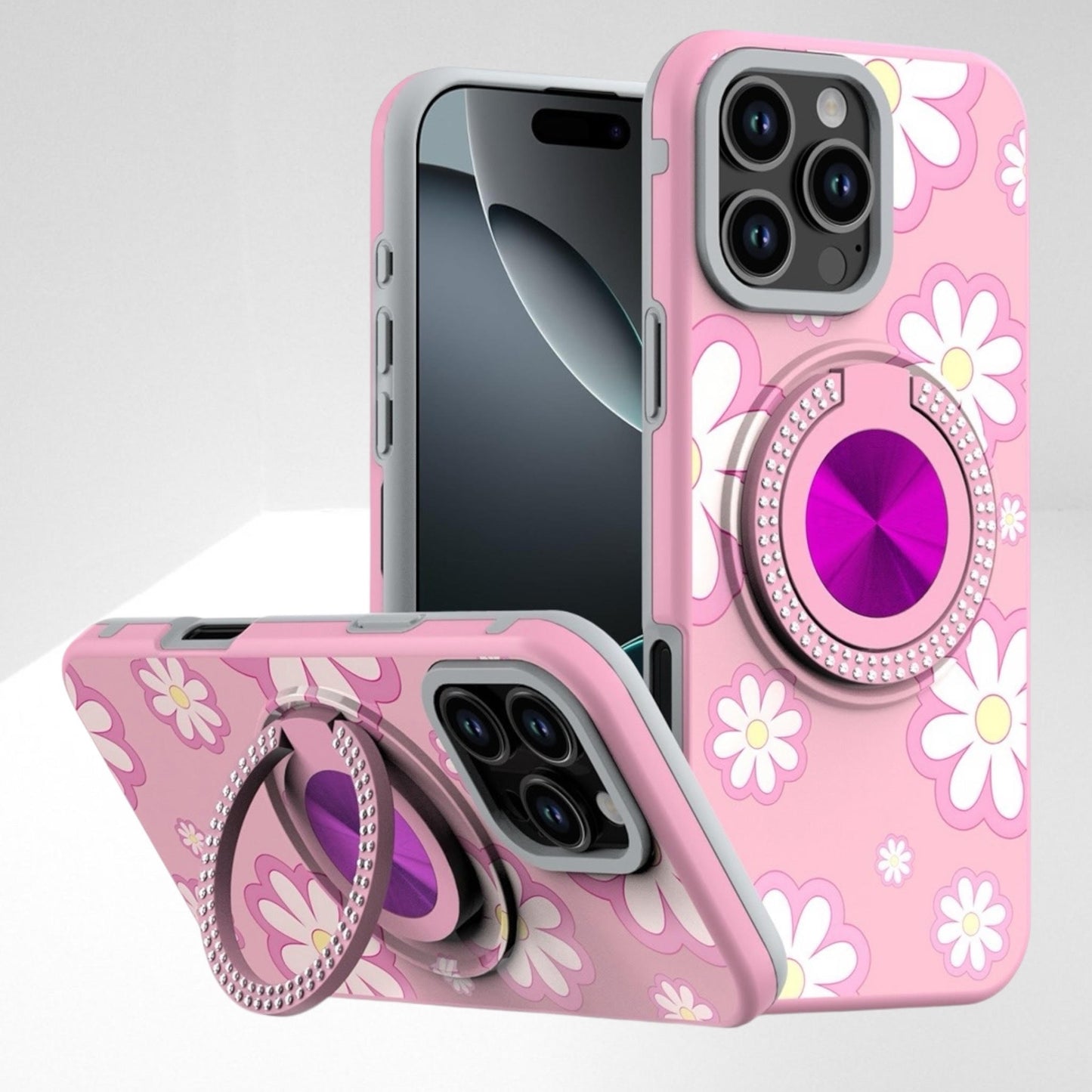 Cover Anillo Diamantes Diseño Girasol para iPhone