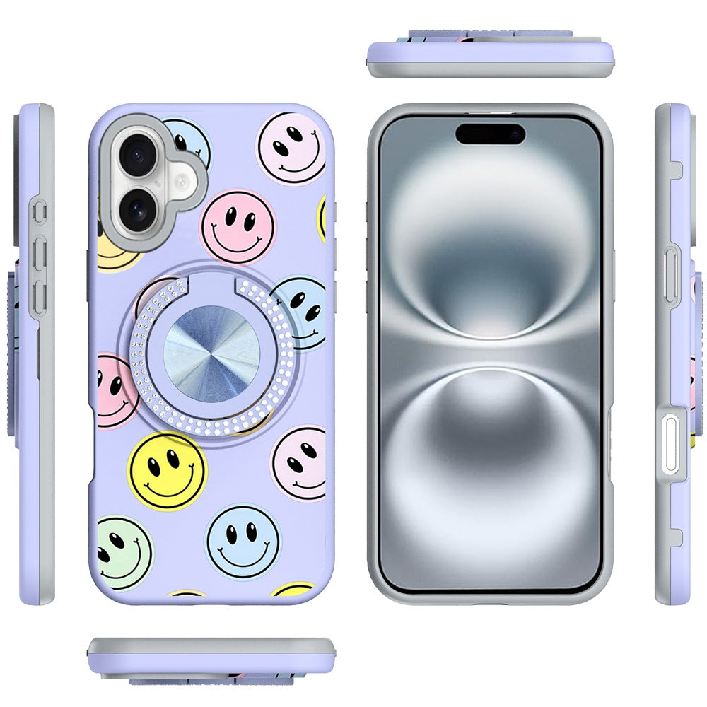 Cover Anillo Diamantes Diseño Emoji Cara Feliz para iPhone