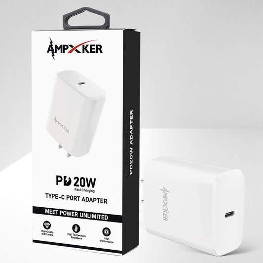 Adaptador de Corriente USB-C 20W Blanco - Ampxker