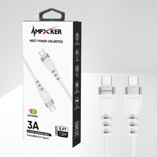 Cable USB-C a USB-C Blanco - Ampxker
