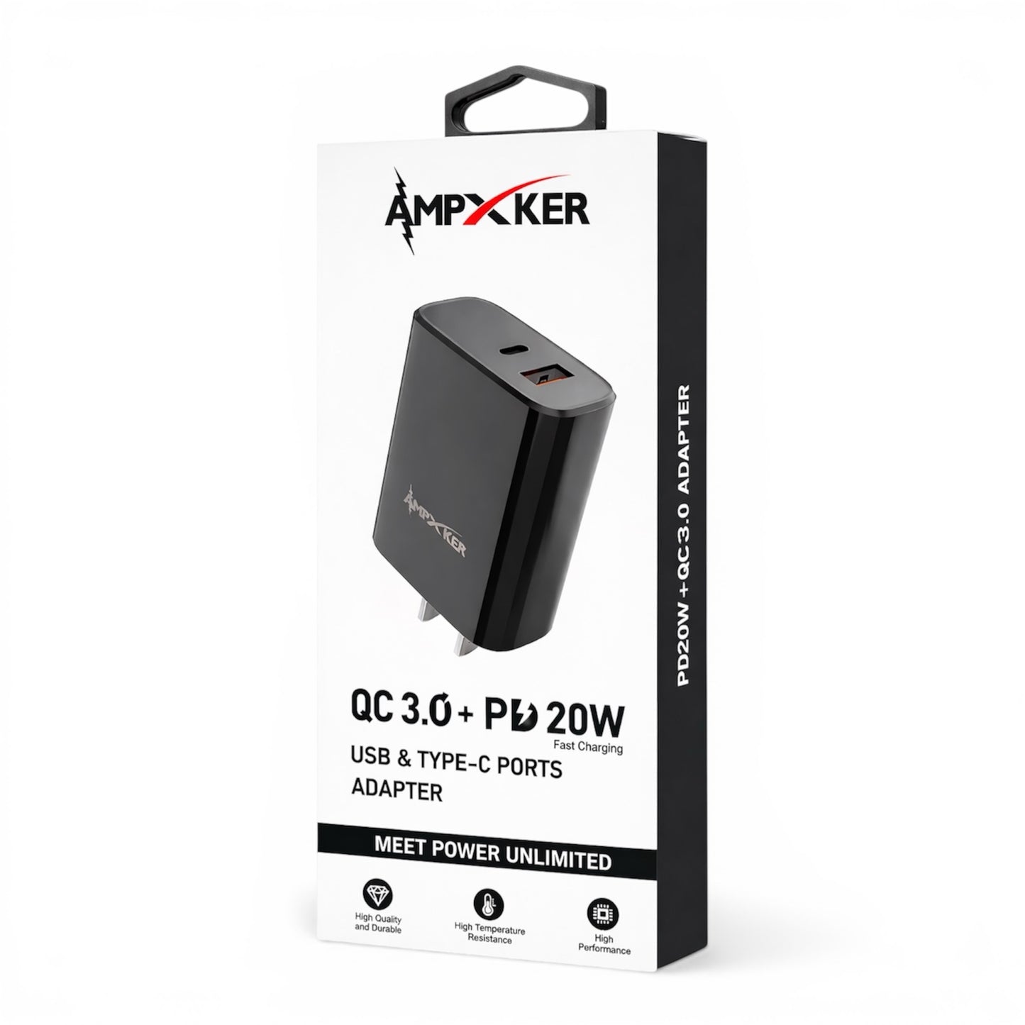 Adaptador de Corriente USB + USB-C 20W - Ampxker