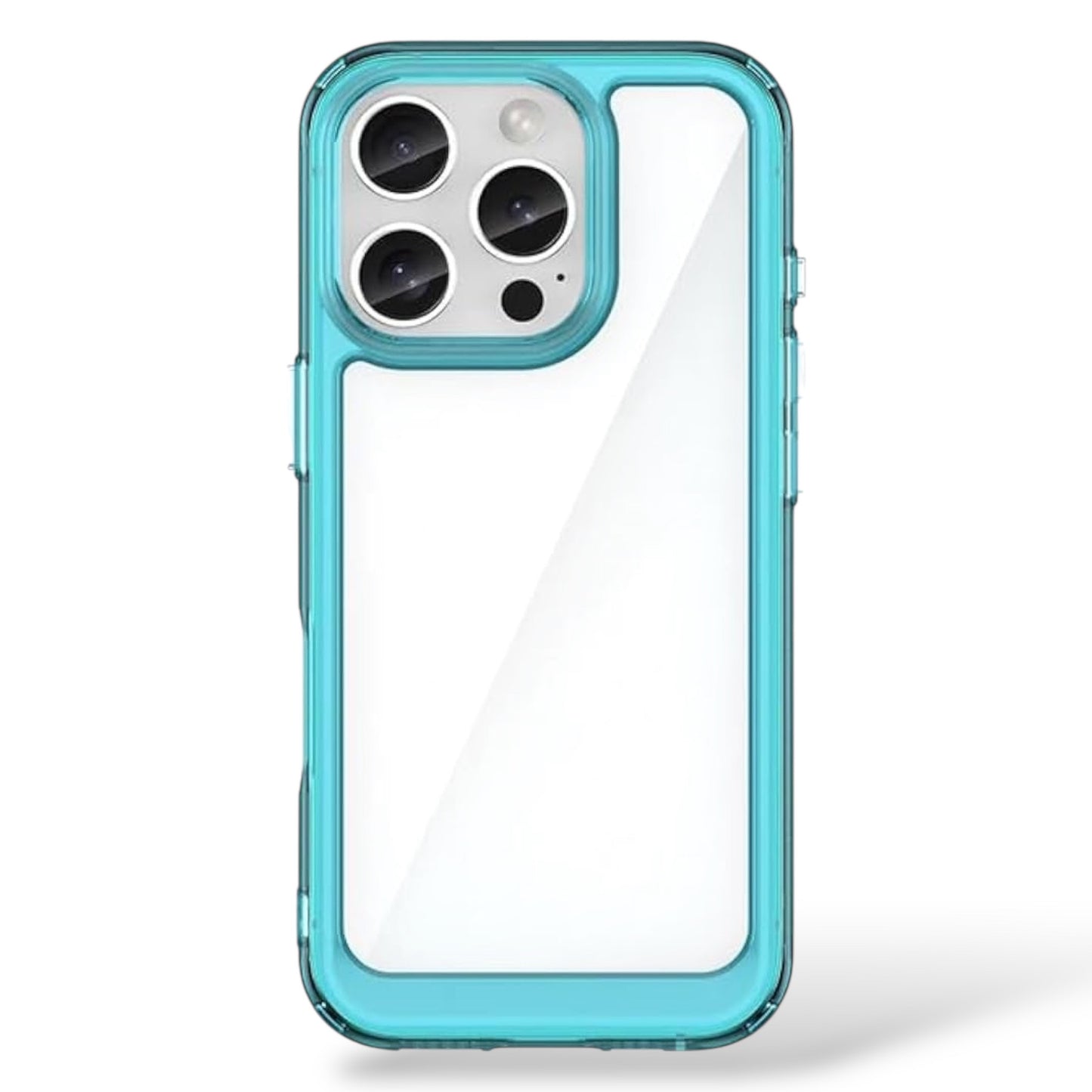 Cover Robot Transparente Borde Color para iPhone