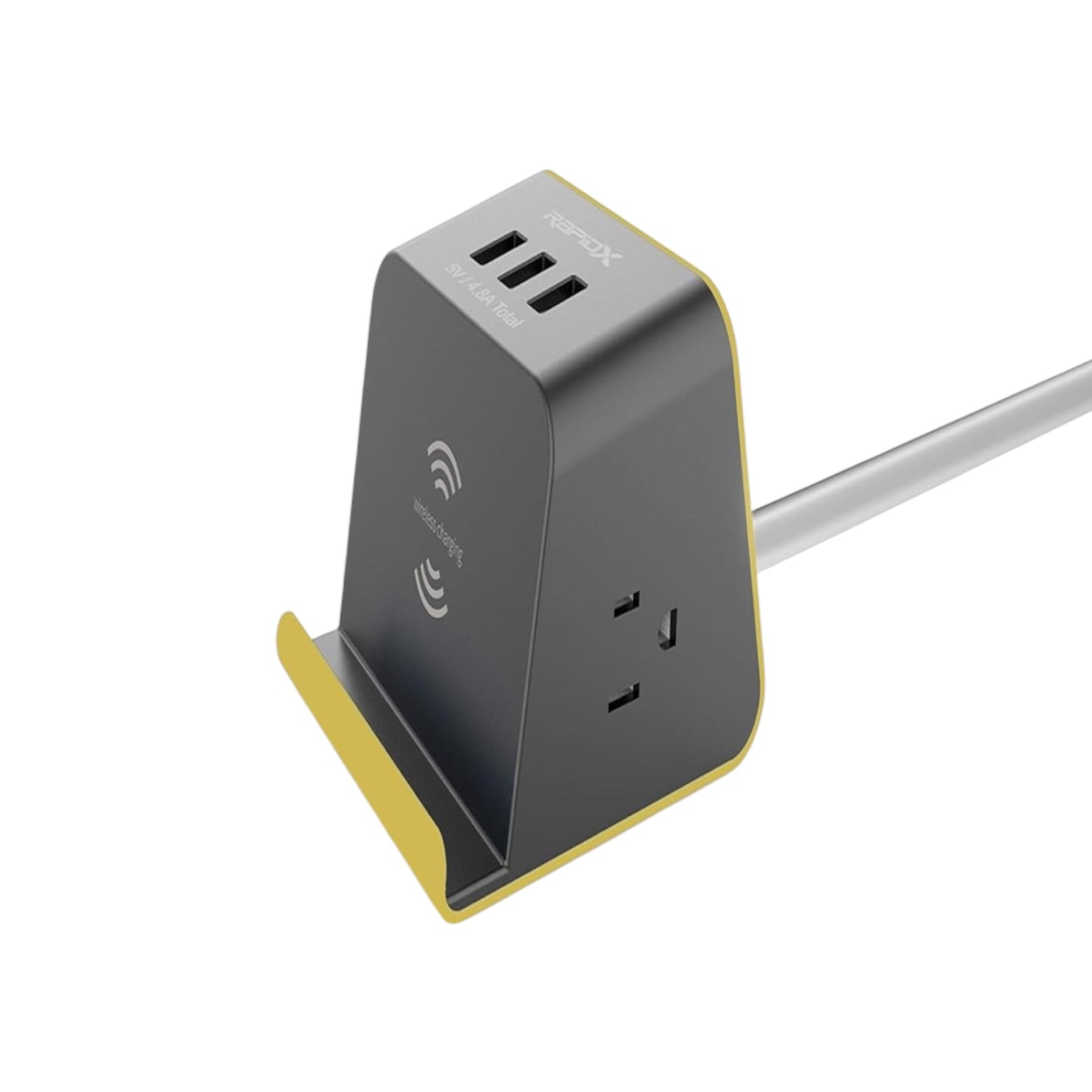 Estación de Carga RapidX 29W Pad Inalambrico + 3 Puerto USB + 2 Toma Corriente