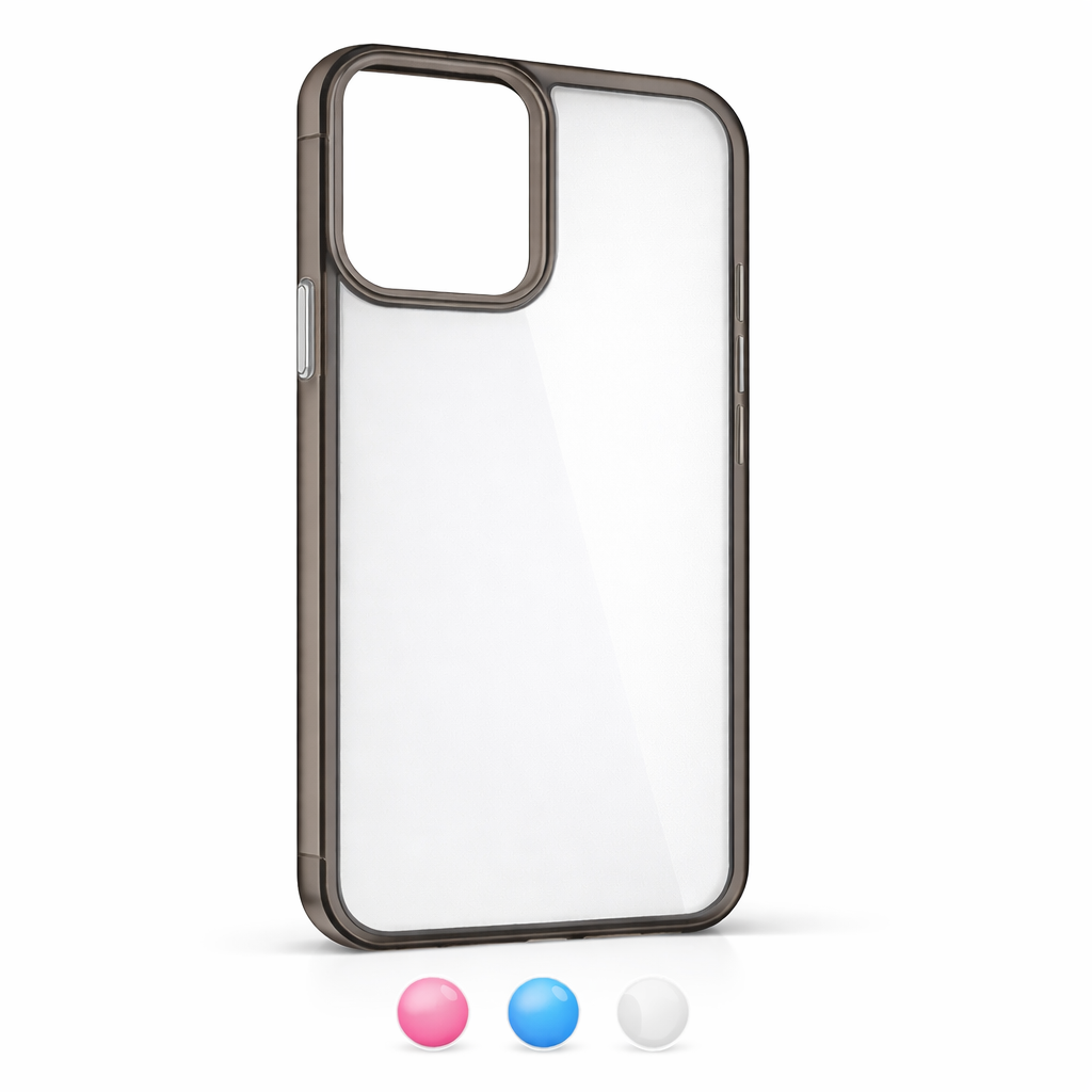 Forro / Cover Transparente Antigolpes con Borde de Color para iPhone