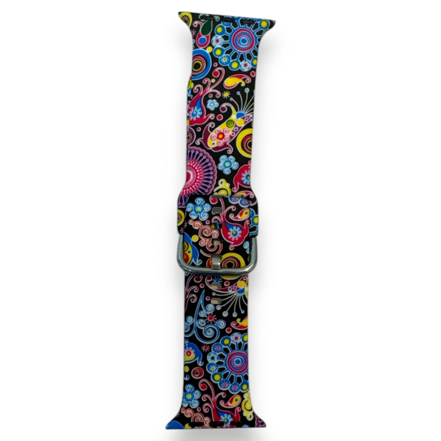 Correa Silicón Hebilla Diseño Flores para Apple Watch