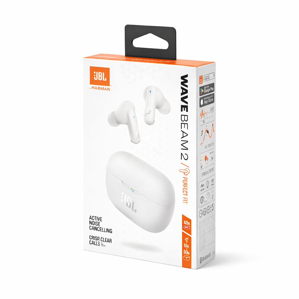 Audifonos Inalámbricos - JBL Vibe Beam 2 Blanco