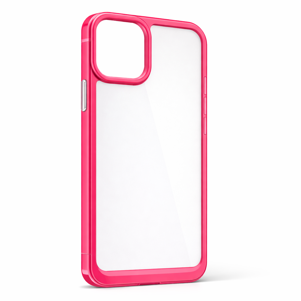 Forro / Cover Transparente Antigolpes con Borde de Color para iPhone