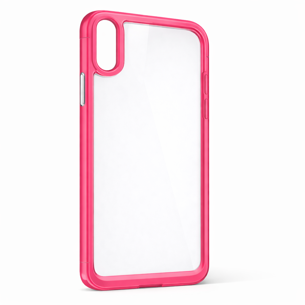 Forro / Cover Transparente Antigolpes con Borde de Color para iPhone