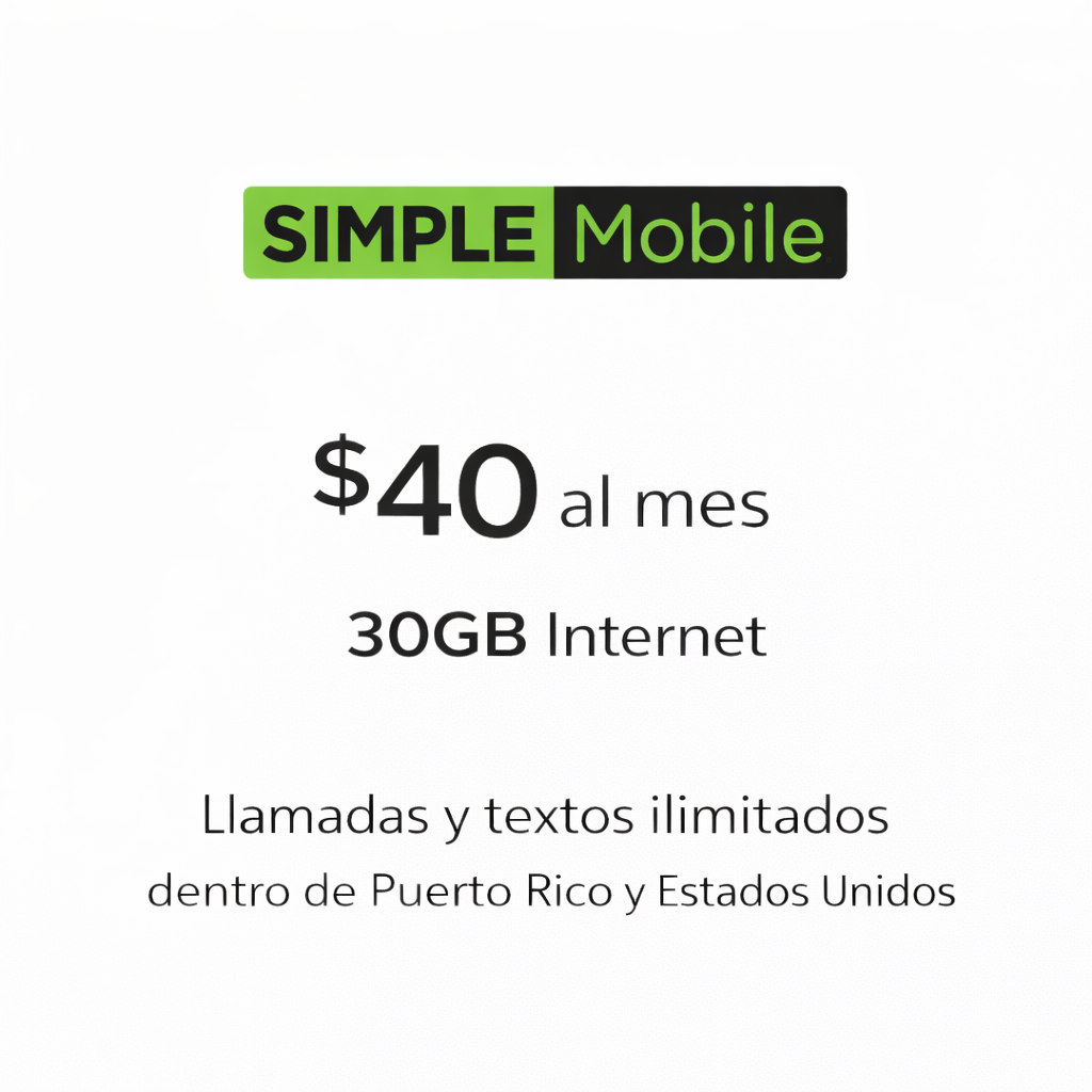 Activación Tarjeta SIM Simple Mobile Prepago