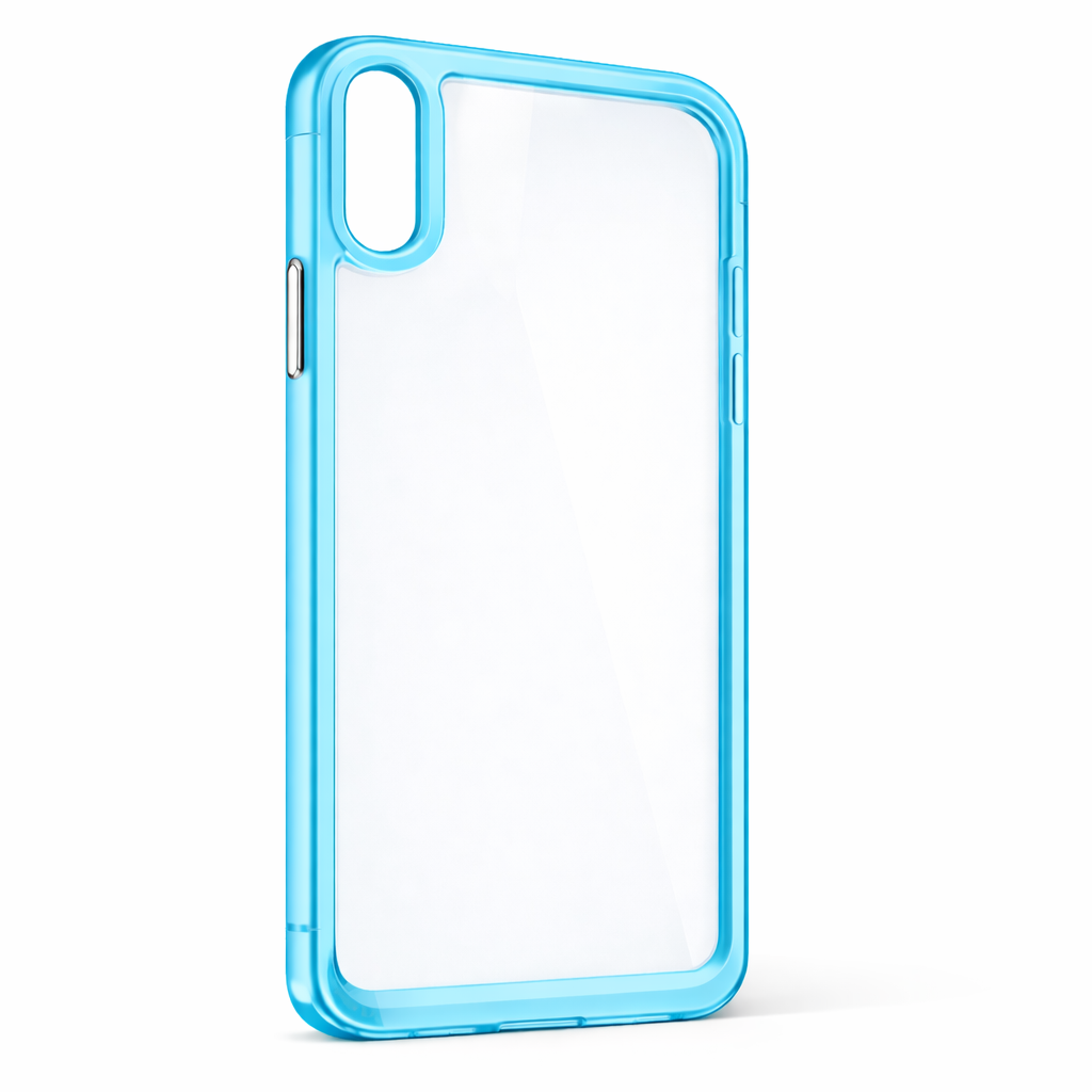 Forro / Cover Transparente Antigolpes con Borde de Color para iPhone